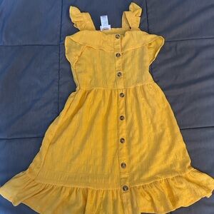 Little Lass Yellow Ruffled Buttoned Sundress